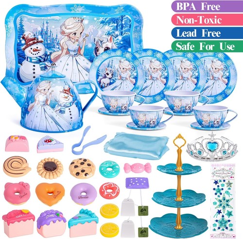 Frozen Tea Party Set for Little Girls, Princess Gift Toy, Kids Pretend Play...  - Picture 7 of 7