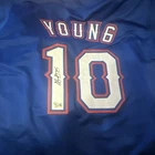 Michael Young Signed Texas Rangers Blue #10 Baseball Jersey BAS Witnessed