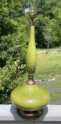 27'' Mid-Century Modern Green Phil-Mar Sandel Genie Lamp Vintage 1960s Art Decor