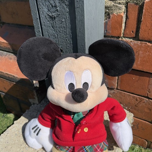 Disney Store 2016 Mickey Mouse Christmas Plush Soft Toy Tartan Plaid Scottish - Picture 4 of 16
