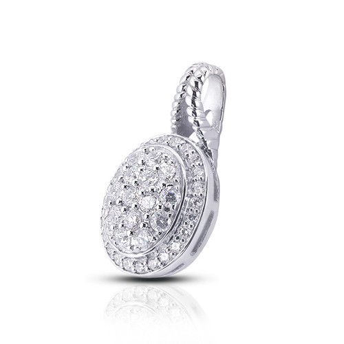 1 1/2 CTW F VS2 Round Brilliant Earth Mined Certified Diamonds 14k Gold Pendant - Picture 2 of 2