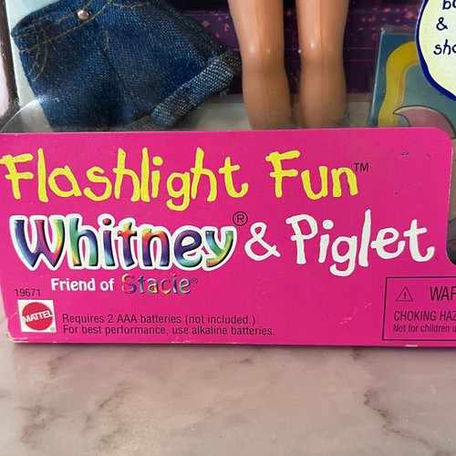 Vintage Taschenlampe Fun Whitney & Ferkel Freund von Stacie Puppe 1997 Mattel Neu - Bild 2 von 6