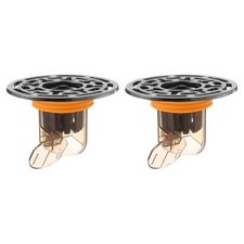 2Pcs ABS Shower Floor Drain Backflow Preventer for Kitchen Grey Clear Orange 