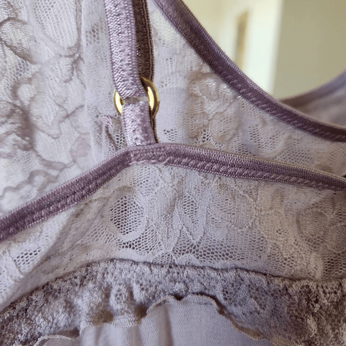 Victoria's Secret mauvefarbenes transparentes Teddy-Dessouskleid Damen Medium Spitze Brustumfang - Bild 5 von 7