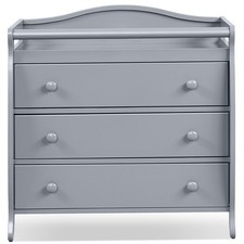 Baby 3 Drawer Changing Table Infant Diaper Changing Station w/ Safety Belt Grey