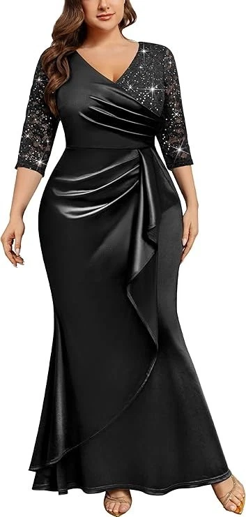 Black Lace Plus Size Dresses for Women for sale | eBay