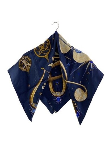 HERMES Carre 90 Quintessence universe scarf silk navy #073
