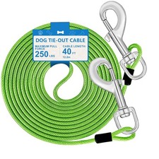 Tie Out Cable, 15/25/40/50 FT Runner Cable with Swivel Hook,Dog Leash Run Tet...
