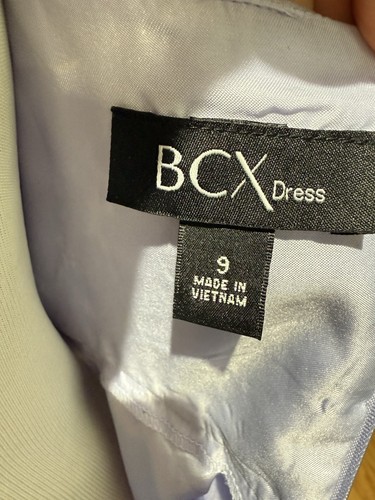BCX Juniors Embroidered Lined Lavender Nylon Fit & Flare Flocked Mesh Dress Sz 9 - Picture 10 of 12