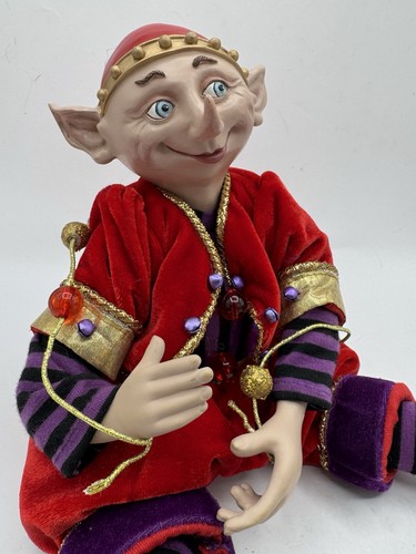 Brylane Home 2009 Poseable Shelf Sitting Elves Christmas Purple - Picture 3 of 15