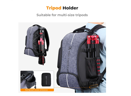 Mochila para cámara K&F Concept, bolsa para cámara de gran capacidad de 25 L para fotógrafos con - Imagen 7 de 13