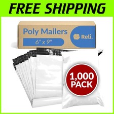 6x9 Self Seal Poly Mailers - 1000 Pcs White Envelopes for Small Shipping Needs