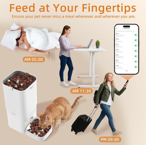 Automatic Cat Feeder 7L/29Cup Automatic Dog Feeder 5G/2.4G WiFi Programmable Cat - Picture 6 of 8