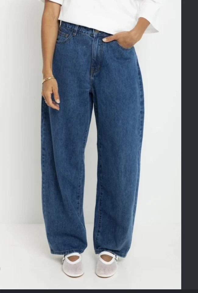 The Self Styler Womens Size 18 Bohdi Barrel Mid Wash Blue Denim Jeans - image 2 of 4