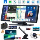 Wireless Apple Carplay Android Auto Car Stereo 2.5K+AHD 1080P Dash Cam DVR 64GB