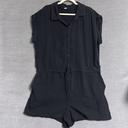 Old Navy Strampler 2XL TALL schwarz Alltag Sommer minimalistisch hauchdünn entspannt Urlaub