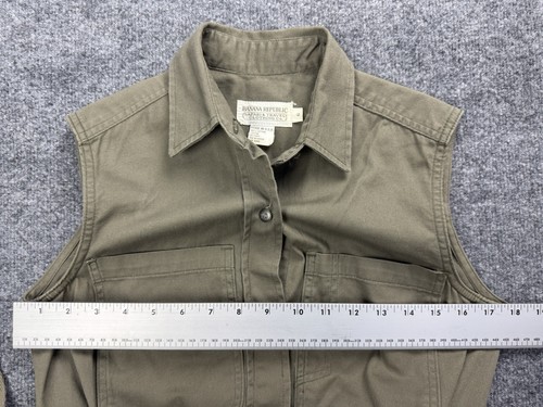 Vintage Banana Republic Safari & Travel Dress Green Shirt Dress Gorpcore USA 6 - Picture 10 of 10