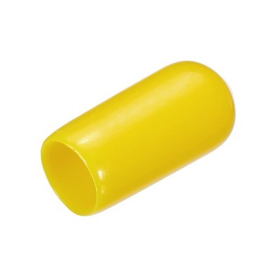 20pcs Rubber End Caps 6mm(1/4'') ID Screw Thread Protectors Yellow