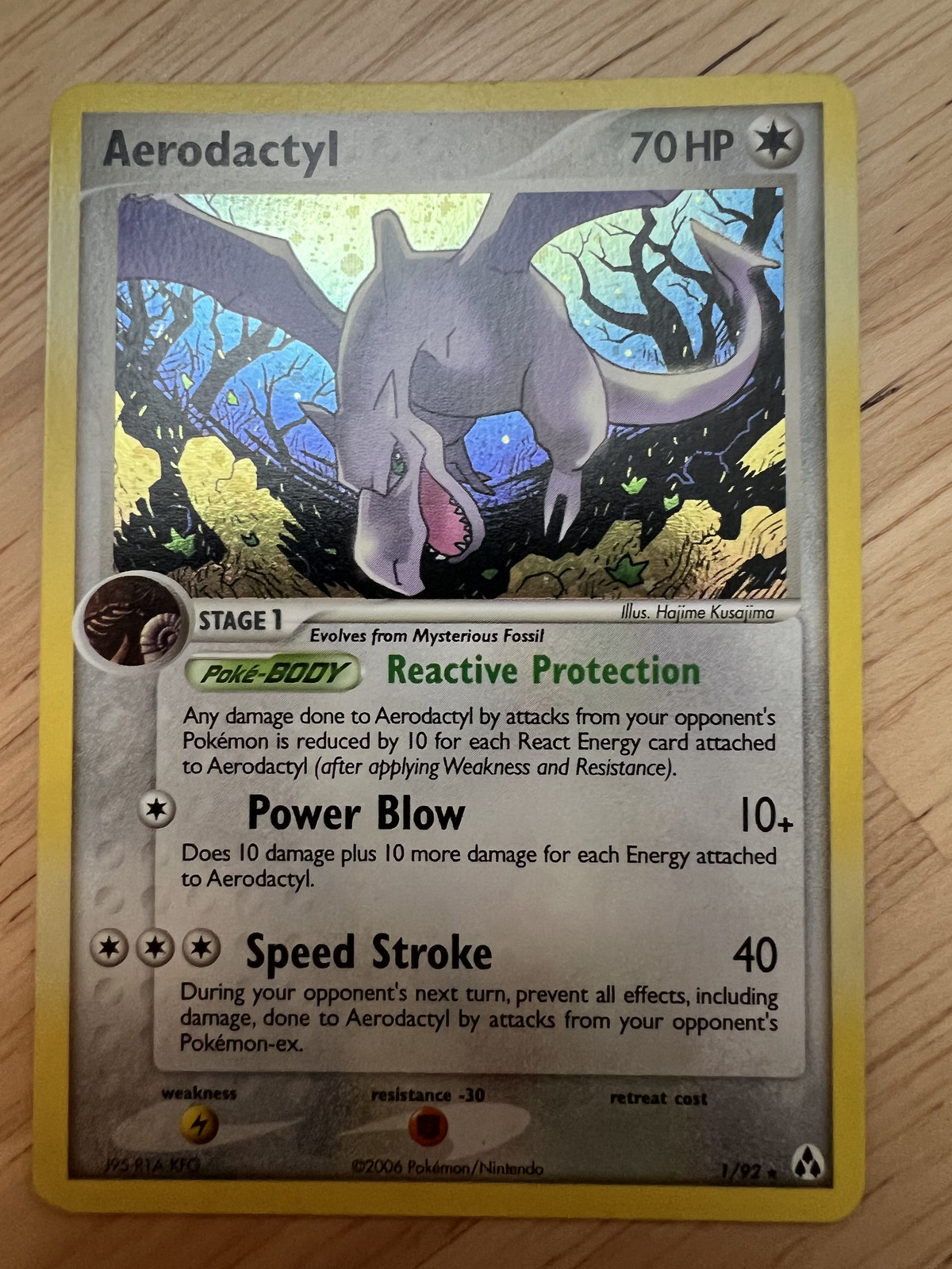 Pokemon Aerodactyl 1/92 Legend Maker Holo rare NM-