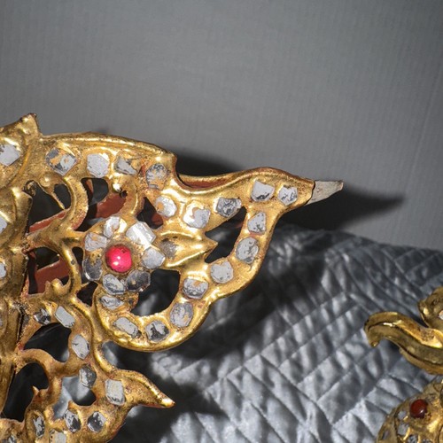 Antique Gold Gilt Mynamar Hintha Bird Box Set Of 2 - Picture 9 of 14