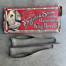 Vtg Virginia Snow Rug Needle No 5 Automatic Tufting Tool Yarn Crafts Red Box