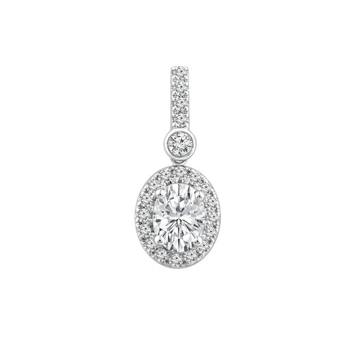 0.95ct Lab Grown Diamond Pendant in 18K White Gold - Picture 1 of 1