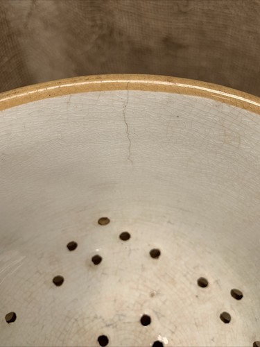 Vintage Stoneware Colander - Kitchenalia - Farmhouse - Ceramic - Strainer - Foto 10 di 12