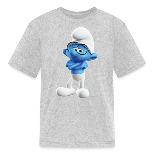 Intelligent Brainy Smurf With Glasses - The Smurf Scholarly Design Kid's T-Shirt - Picture 1 of 10