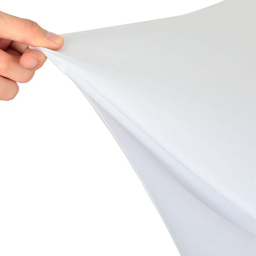 2 Pack 32x43 Inch White Cocktail Tablecloth Round Fitted Stretch Spandex Tabl... - Picture 3 of 5