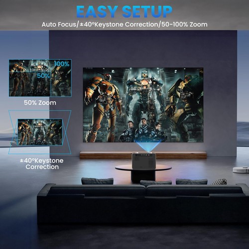 Vollversiegelter Beamer 1500 ANSI 4k Beamer mit WiFi und Bluetooth, Native... - Bild 5 von 8