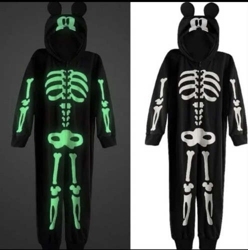 Mickey Mouse Skelett leuchtet im Dunkeln Kostüm Gr. 7/8 - Bild 1 von 6