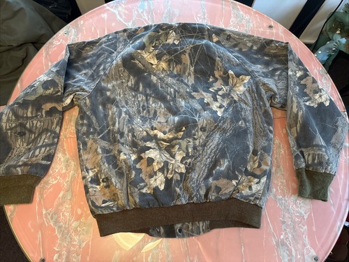 VTG 90s Jerzees Outdoors Mossy Oak Jacket Mens Medium Break Up Camouflage Bomber - Picture 11 of 12