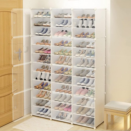 For 36 Pairs Shoes 12 Tiers Shoe Rack Box Organizer Stackable Cabinet Storage - Picture 1 of 12