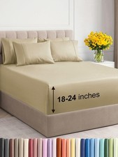 Extra Deep Cal King Sheet Set - 6 Piece Breathable Cooling Cal King Size