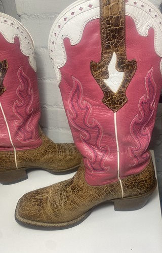 Ariat Pink Cowboy Boots Womens Size 8 B Ladies - Picture 9 of 11