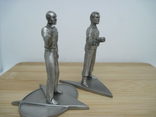 1996 Rawcliff  Pewter Star Trek TOS / TNG Captains Picard and Pike 51mm - Picture 14 of 21