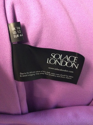 SOLACE LONDON HEDERA MAXIKLEID DAMEN BALLONÄRMEL UK 16 LILA UVP 590 £ IM KARTON - Bild 5 von 8