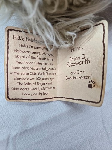 BOYDS BEAR BRIAN Q. FUZZWORTH EDIZIONE LIMITATA con ETICHETTE SIEDE ALTO 12” - Foto 6 di 7