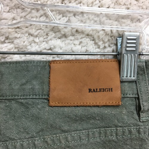 Pantalones de mezclilla Raleigh Jones 30x32 para hombre verde pierna recta mezcla de lino calce moderno - Imagen 7 de 14