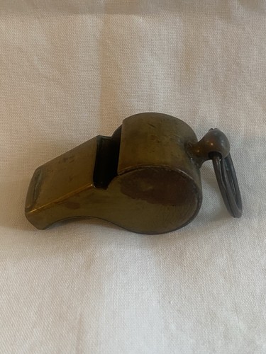 Antique THICK Copper Brass Plated Cork Pea Ball Whistle w/Loop (ZZb1) - Picture 2 of 8