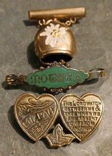 Vintage MIZPAH / MOTHER / SWISS COW BELL Brooches x 3