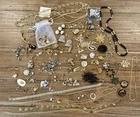 Vintage Costume Jewelry Lot Gold Tone Necklaces Brooches Earrings Bracelets