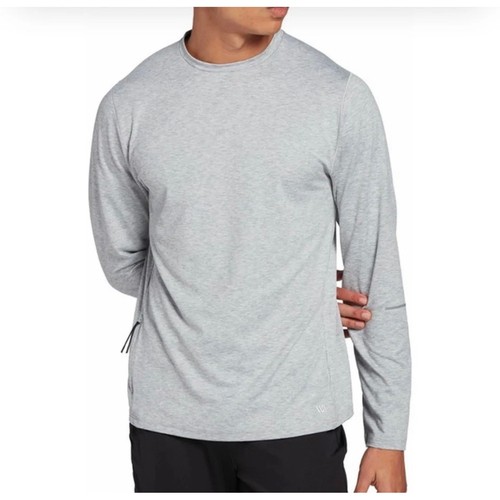 VRST Shirt Mens Med Accelerate Run Warm Crew Heather Gray 4 Way Stretch Reflect - Picture 7 of 13