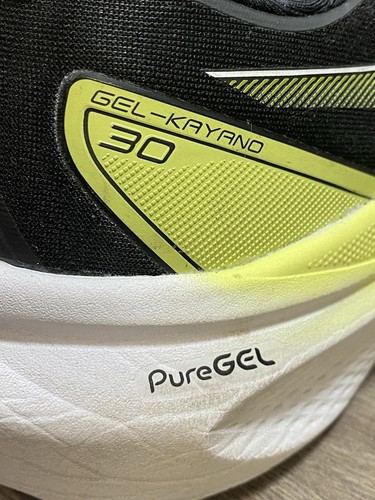 Asics Gel Kayano 30 Black Lime Running Shoes Sneakers Mens Size 12 W Wide - Picture 9 of 17