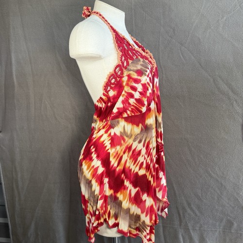 Women’s Y2K Crochet Halter Top Sz L Party Y2K 90s Vacation Trashy 2000s Beachy