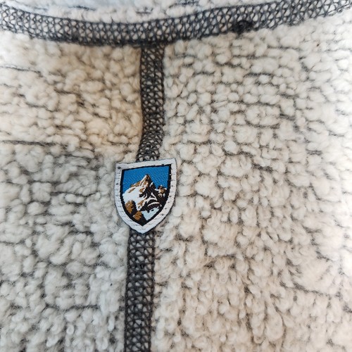 Kuhl Kozet Dark Gray Wool Blend Sherpa Full Zip Vest Size Large Fleece Mock Neck - Picture 3 of 6