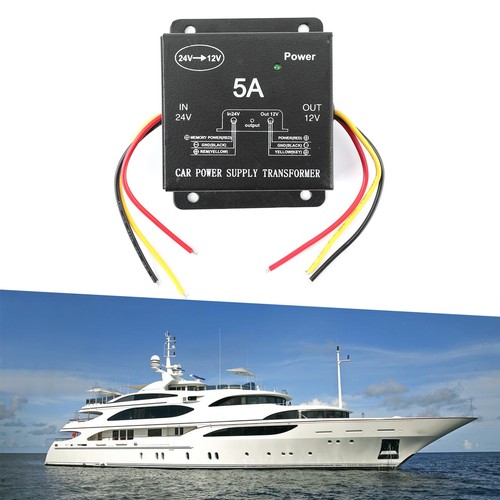 5A Power Converter 24V To 12V Transformer For Truck RV Yacht Audio - Photo 4 sur 12