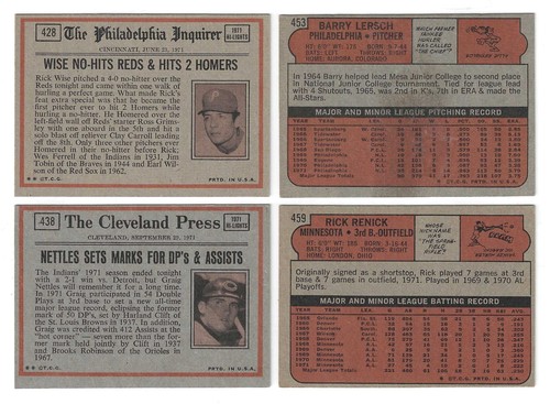 1972 Topps baseball - less than EX - 276-up - You Pick 'Em - Picture 192 of 502