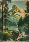 Matterhorn-Inspired Vintage Landscape National Park Poster