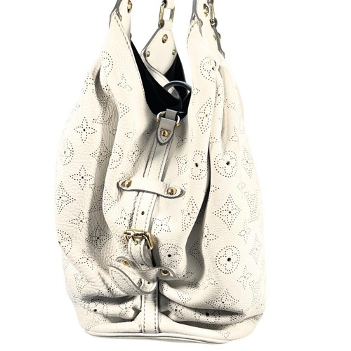 Louis Vuitton Mahina XL Shoulder Bag Leather M93059 Handbag Cream Ivory Monogram - Picture 4 of 20